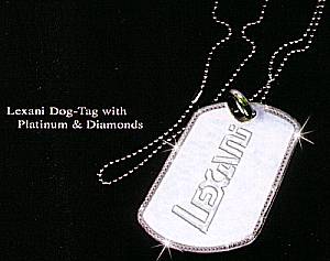 Lexani Dog Tag with Platinum & Diamonds