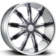 Borghini BW9 Chrome Wheels with Black Inserts