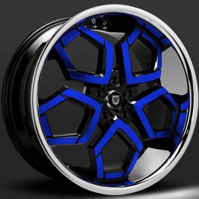 Lexani Hydra Custom Black and Blue Wheels