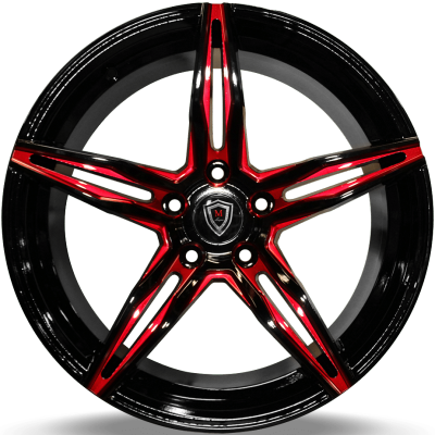 Marquee M8888 Black and Red Milled Wheels