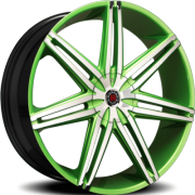 Morder MS-648 Green Wheels with Chrome Face